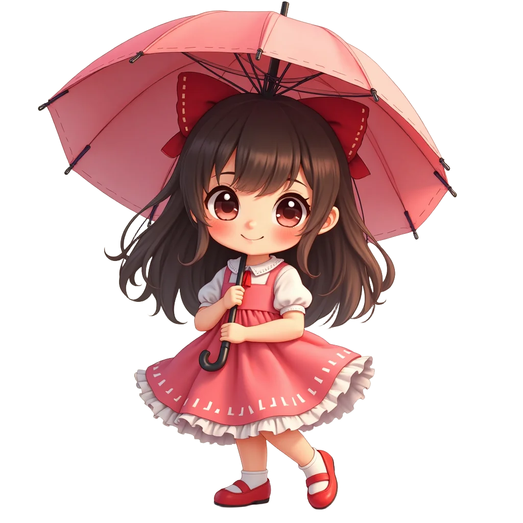 Charming Girl with Umbrella